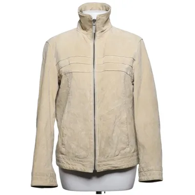 Läderjacka (Beige) från Petroff Skinn, Polyester