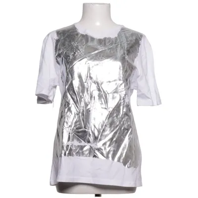 T-shirt (Blanc, Argent) de Flammode Coton, Élasthane