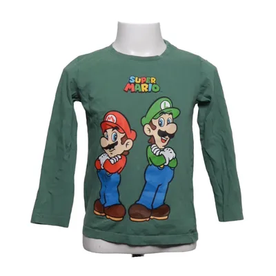 T-shirt à manches longues (Vert, Bleu, Rouge) de Super Mario Coton