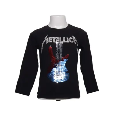 Langærmet t-shirt (Sort, Flerfarvet) fra H&M Kids Bomuld