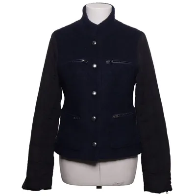 Jacket (Blue, Black) from Plus Fine Polyester, Wool
