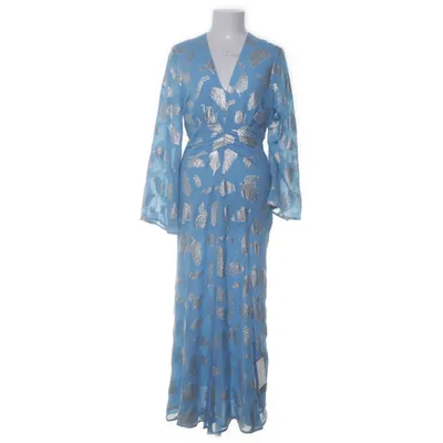 Långklänning (Blå, Silverfärgad) från Rixo Polyester, Silke