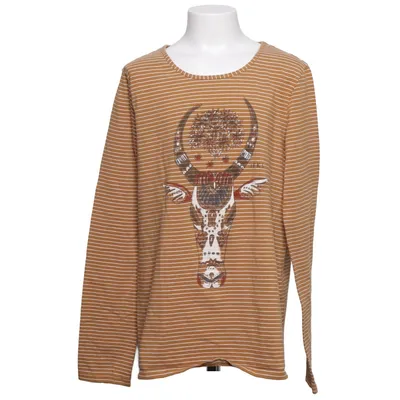 Lange mouwen shirt (Bruin, Wit) van IKKS Katoen, Elastaan, Metallvezel