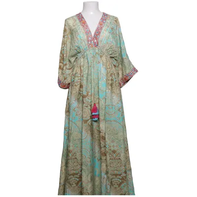 Kaftan (Turquoise, Bruin, Meerkleurig) van Sumitra Zijde