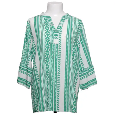 Top (Green, White) from Sublevel Polyester