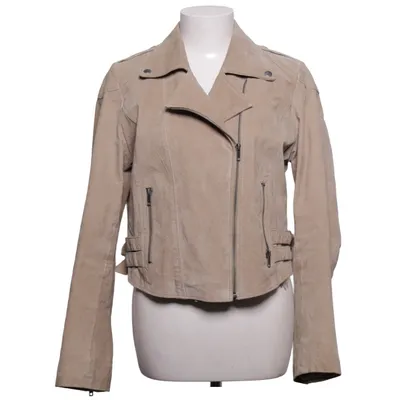 Veste de motard (Beige) de Rose Bud Polyester, Daim
