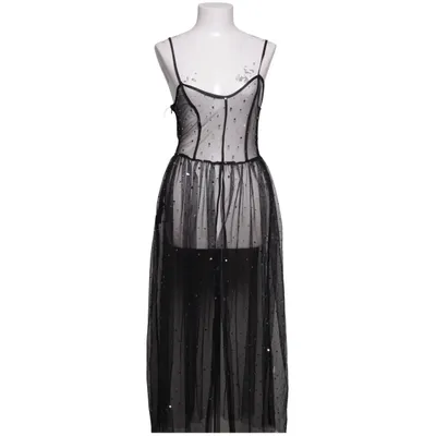 Klänning (Svart, Silverfärgad) Polyester
