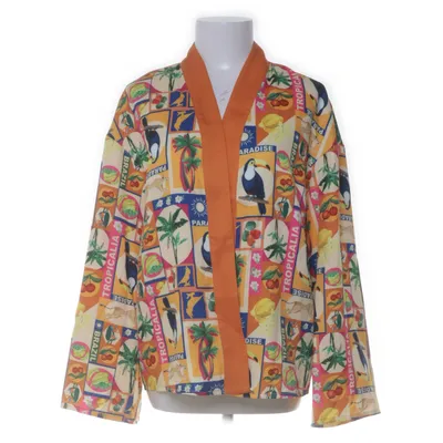 Cardigan (Orange, Flerfarvet) fra Shein Elastan, Polyester