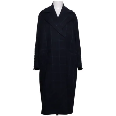 Coat (Blue) from Erdem x H&M Polyamide, Viscose, Wool