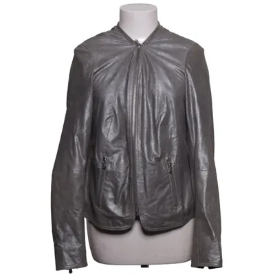 Læderjakke (Grå) fra Alba Moda Polyester, Ruskind