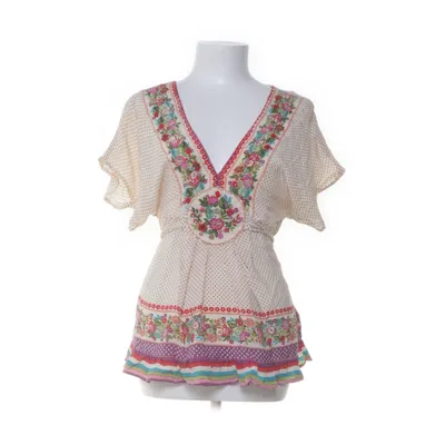 Top (Beige, Multicolored) from Uttam London Silk