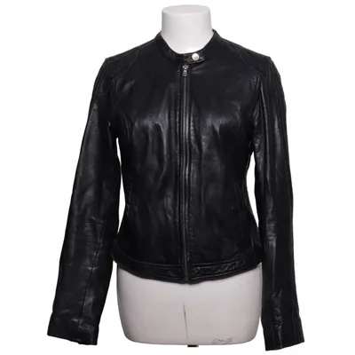 Leren jack (Zwart) van Freaky Nation Katoen, Leer, Polyester