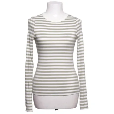 Lange mouwen shirt (Wit, Groen) van H&M Katoen, Elastaan, Viscose