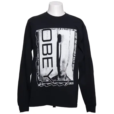 Långärmad t-shirt (Svart, Vit) från Obey Bomull