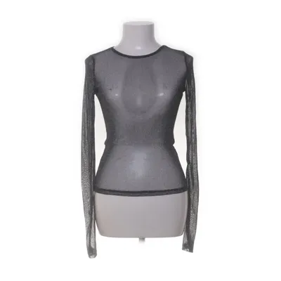 Topp (Long Sleeve Glitter Mesh Top) från NA-KD Metallfiber, Polyamid