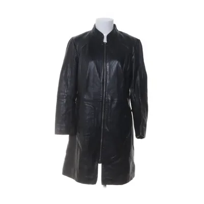 Leren jas (Zwart) van Patrizia Dini Polyester, Leer