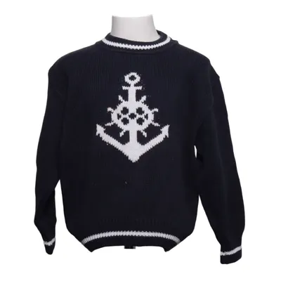 Sweater (Blå, Hvid) fra Capt. Scott Bomuld
