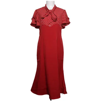 Klänning (Röd, Vit) från Retro Stage Bomull, Polyester