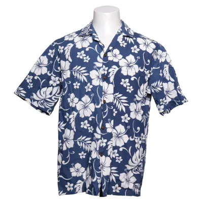 Short sleeve shirt (Blue, White) from Aloha Republic Cotton