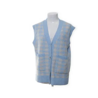 Vest (Blue, Beige) from Zara Acrylic, Elastane, Polyester, Wool