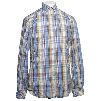 Businesshemd (Blau, Gelb, Weiß) von Pima Shirting Baumwolle