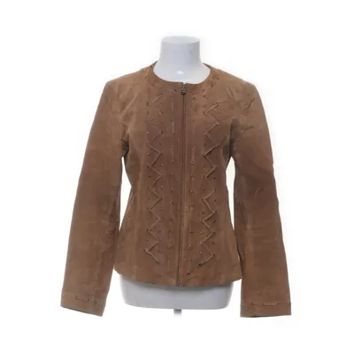 Læderjakke (Brun) fra Joy Polyester, Læder
