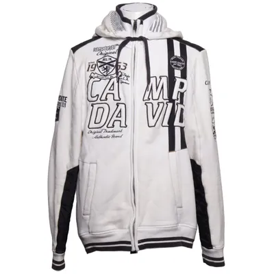 Capuchon sweater (Wit, Zwart) van Camp David Katoen, Polyester