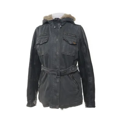 Winterjas (Grijs) van Goosecraft Leer, Katoen, Polyester