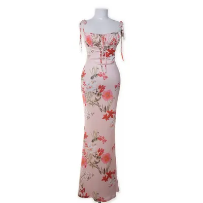 Jurk (Roze, Meerkleurig) van Marthea Elastaan, Polyester