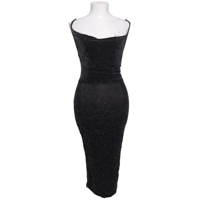 Cocktailklänning (Svart, Silverfärgad) från Boohoo Night Elastan, Metallfiber, Polyester