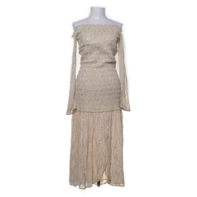 Maxi jurk (Beige, Zilver) van Valerie Katoen, Viscose