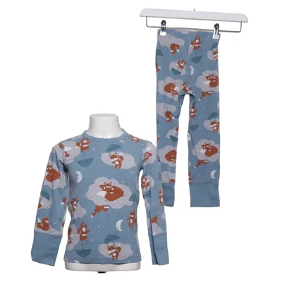 Pyjamas (Blå, Flerfärgad) från Polarn O. Pyret Elastan, Ekologisk bomull