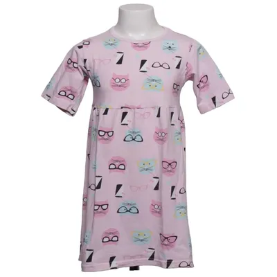 Klänning (Rosa, Flerfärgad) från Me&i Elastan, Ekologisk bomull