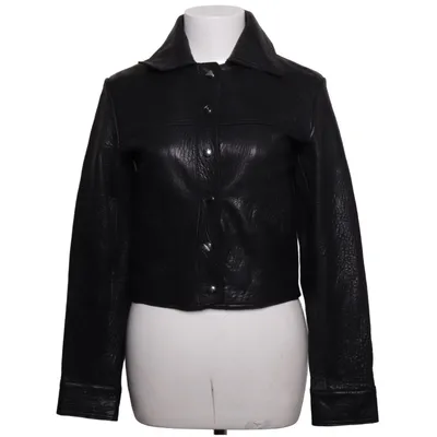 Leather jacket (Black) from Mango Leather, Polyester