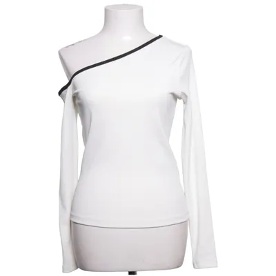 Långärmad t-shirt (Vit, Svart) från NA-KD Elastan, Polyester