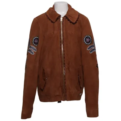 Læderjakke (Brun, Flerfarvet) fra Scotch & Soda Elastan, Læder, Polyester