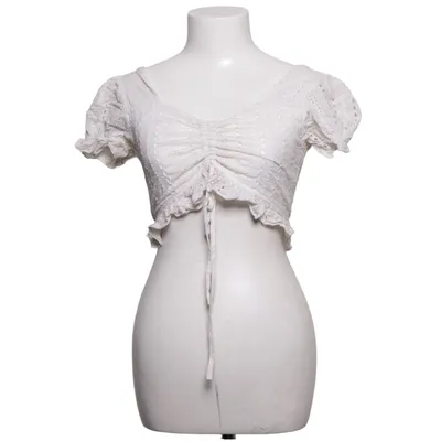 Crop top (Wit) van Romwe Katoen, Polyester