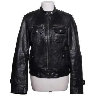 Läderjacka (Svart) från Yal Bomull, Skinn, Polyester