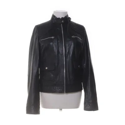 Leren jack (Zwart) van Oakwood Katoen