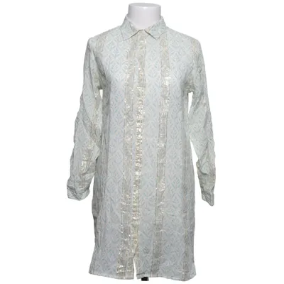 Robe chemise (Blanc, Vert, Or) de Bagatelle France Coton