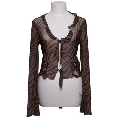 Wikkelblouse (Bruin, Zwart) van NA-KD Elastaan, Polyester