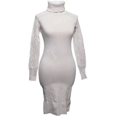 Robe à col roulé (Beige) de Moda International Coton, Polyamide