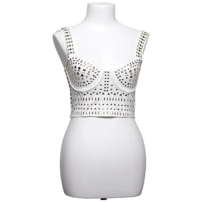 Crop top (Wit, Goud) van Bik Bok Katoen, Elastaan