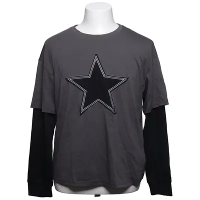 T-shirt à manches longues (Gris, Noir) de Romwe Coton
