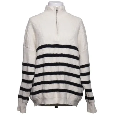 Sweater (White, Black) from Outfitbook Acrylic, Polyester, Wool