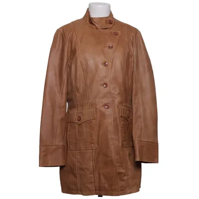 Leren jas (Bruin) van Mauritius Katoen, Leer, Polyester