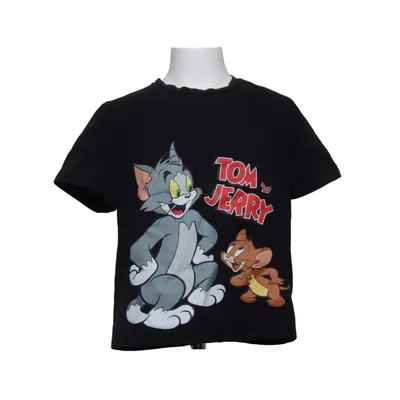 T-shirt (Sort) fra Tom and Jerry Bomuld, Elastan