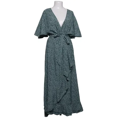 Omlottklänning (Grön, Vit) från Shein Curve Polyester