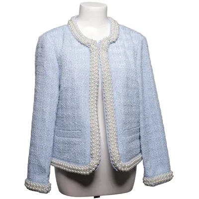 Blazer (Blue) from Kate Spade Acrylic, Cotton, Metallic fiber, Polyester
