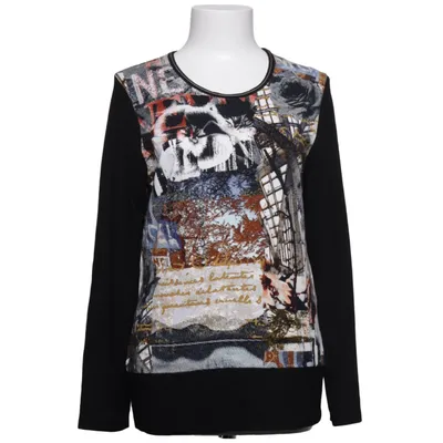 Långärmad t-shirt (Svart, Flerfärgad) från Signature Experience Elastan, Viskos